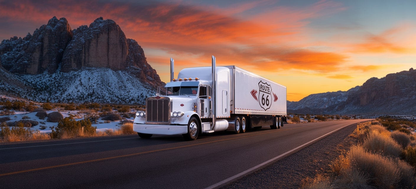 Truck on highway